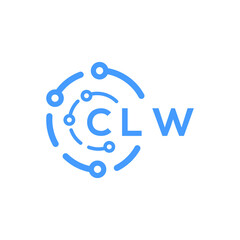 CLW technology letter logo design on white  background. CLW creative initials technology letter logo concept. CLW technology letter design.
