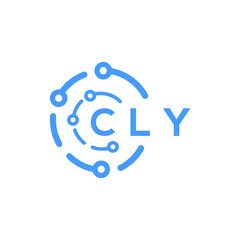 CLY technology letter logo design on white  background. CLY creative initials technology letter logo concept. CLY technology letter design.
