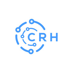 CRH technology letter logo design on white  background. CRH creative initials technology letter logo concept. CRH technology letter design.