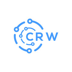CRW technology letter logo design on white  background. CRW creative initials technology letter logo concept. CRW technology letter design.