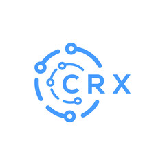 CRX technology letter logo design on white  background. CRX creative initials technology letter logo concept. CRX technology letter design.