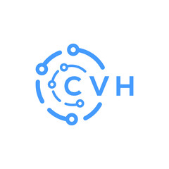 CVH technology letter logo design on white  background. CVH creative initials technology letter logo concept. CVH technology letter design.