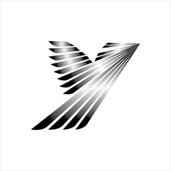 Bird letter Y logo type illustration design