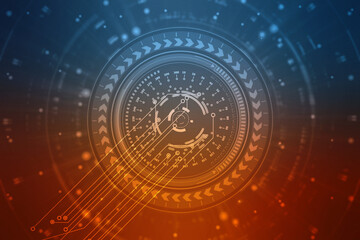 Binary Code Background, Digital Abstract technology background, flowing number one and zero text in binary code format in technology background. Internet Big data Concept