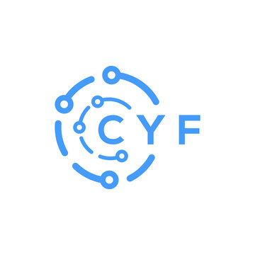 CYF technology letter logo design on white  background. CYF creative initials technology letter logo concept. CYF technology letter design.
