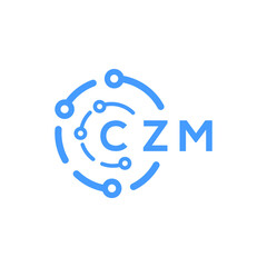 CZM technology letter logo design on white  background. CZM creative initials technology letter logo concept. CZM technology letter design.