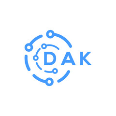 DAK technology letter logo design on white  background. DAK creative initials technology letter logo concept. DAK technology letter design.