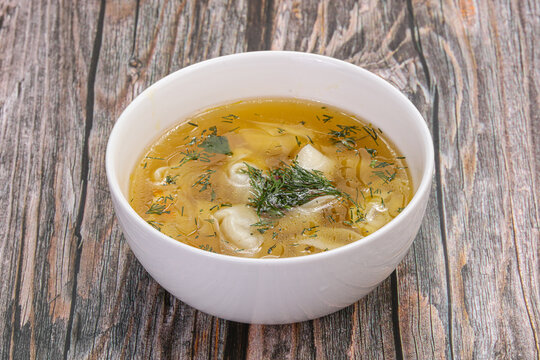 Uzbek cuisine - chuchvara dumplings with meat