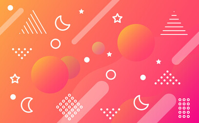 Abstract geometric shapes colorful gradient background with white lines