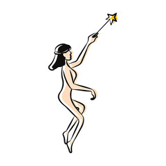 Illustration:Beautiful, cute, colorful fairy for general use