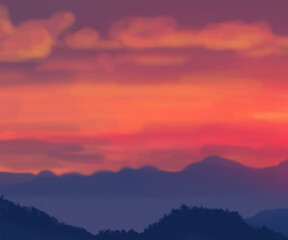 Fototapeta premium Landscape background. Abstract art template. Vector illustration.