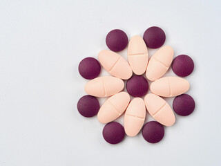 pharmaceutical over the counter or prescription pills isolated over white background