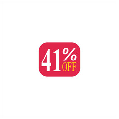 41 offer tag discount vector icon stamp on a white background