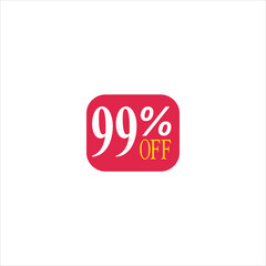 99 offer tag discount vector icon stamp on a white background