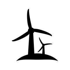 Windmill vector icon. Wind energy symbol