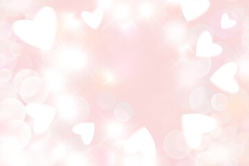 heart shaped illustration, card and bokeh for background