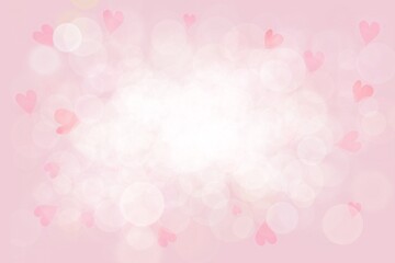 heart shaped illustration, card and bokeh for background
