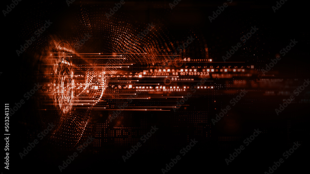 Wall mural hud digital lines, technology background hi-tech data connection concept, technology digital data tr