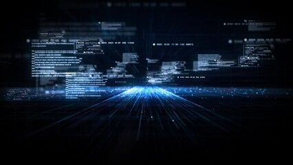 Digital cyberspace and digital data network connections concept. Transfer digital data hi-speed internet, Future technology digital matrix abstract background concept. Looped design 4k. - Powered by Adobe