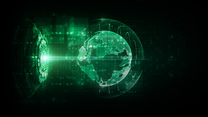 HUD Digital lines, Technology background hi-tech data connection concept, Technology digital data transmission, Premium abstract background. 3d rendering