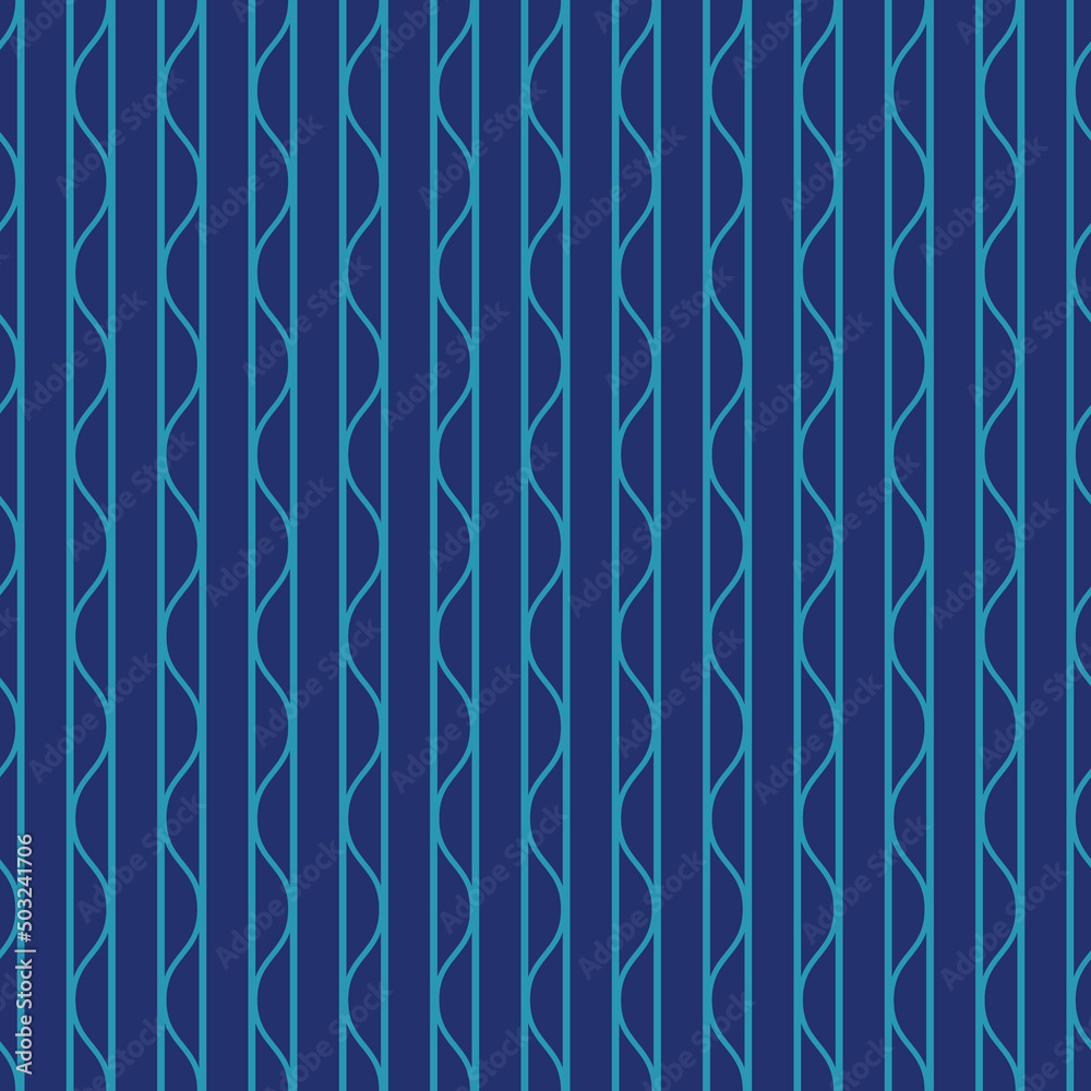 Poster Dark blue geometric repeat pattern, seamless vector background