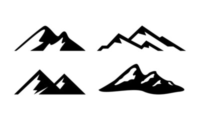 set mountain nature logo vector