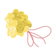 Sponge, washcloth for shower. Vector illustration. Cartoon isolated on white