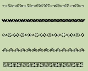 Fototapeta premium Decorative Ornament Border Design Set 4