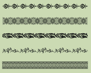 Fototapeta premium Decorative Ornament Border Design Set 5