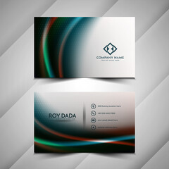 Modern wave style dark colorful business card template