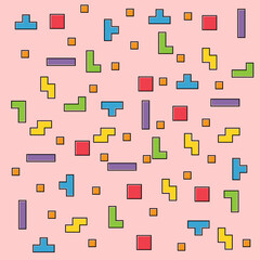Naklejka premium Color pixel design pattern, puzzle style pattern , logic fun game vector illustration