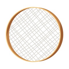 tool mesh, sieve instrument of scientist archaeologist for study of antiquities. Cartoon vector illustration of science artifacts