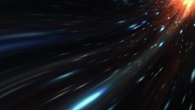 Abstract cloud hyperspace warp tunnel through time and space animation. 4K 3D Loop Sci-Fi interstellar travel through wormhole in hyperspace vortex tunnel. Abstract teleportation velocity jump in cybe