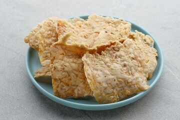 Keripik Tempe or Tempe chips, a typical Indonesian food
