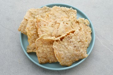 Keripik Tempe or Tempe chips, a typical Indonesian food