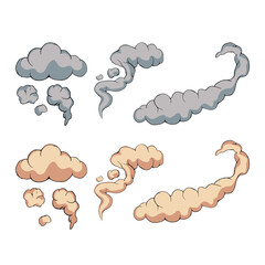 Clouds Smoke Cartoon Illustration Vector