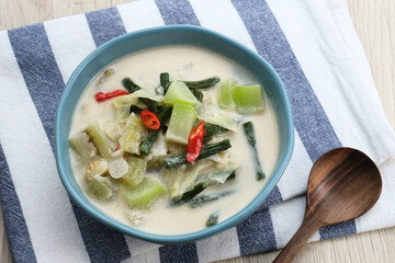 Sayur Lodeh or vegetable soup with coconut milk, delicious of traditional indonesian food. Consists...