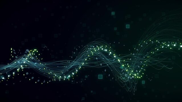 Abstact digital waves background motion graphic 4k