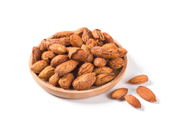 Almonds isolated on white background