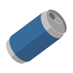 aluminum drink can. Garbage recycle bin. Vector illustration of trash container classification. Cartoon plastic, glass, metal, organic, paper trash for dustbins isolated on white