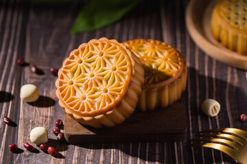 Traditional Chinese Mid-Autumn Festival food moon cake