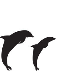 dolphins jumping moment vector eps