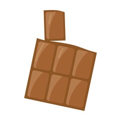 Dark milk chocolate cubes. Cartoon vector isolated on white background