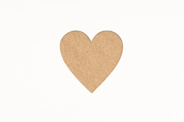Die-cut Cardboard Heart shaped isolated on white paper background. Love concept