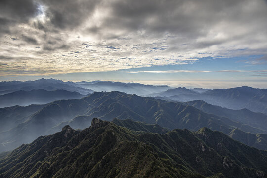 China's west henan funiu beauty clouds and mountains such as landscape painting in the morning