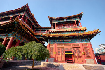 Fototapeta premium Beautiful view of the Lama temple in Beijing, China