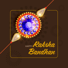 Rakhi Festival Background Design with Rakhi Illustration - Indian Religious Festival Raksha Bandhan