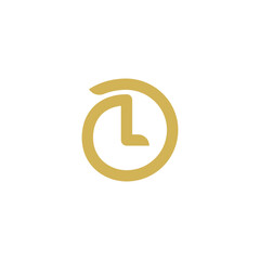 Letter L time clock and watch monogram logo