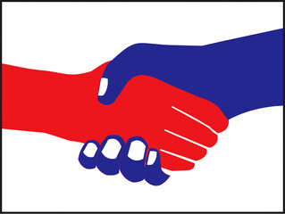 Business world Handshaking. Partnership concept, flat vector illustration.