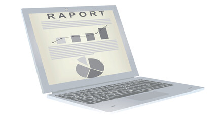 Business infographic on laptop. vector